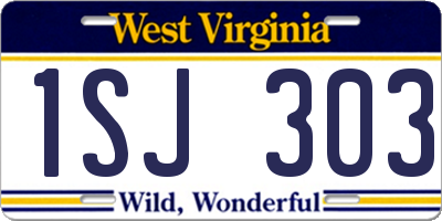 WV license plate 1SJ303