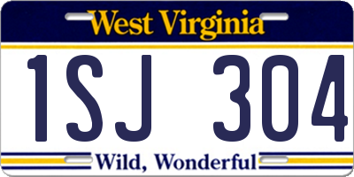 WV license plate 1SJ304