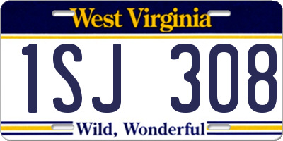 WV license plate 1SJ308