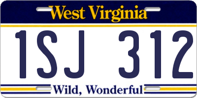 WV license plate 1SJ312