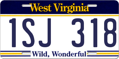 WV license plate 1SJ318