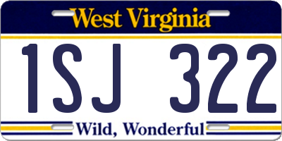 WV license plate 1SJ322