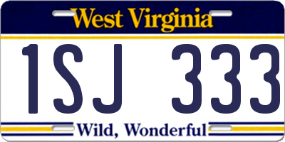 WV license plate 1SJ333