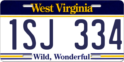 WV license plate 1SJ334