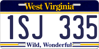 WV license plate 1SJ335