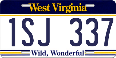 WV license plate 1SJ337