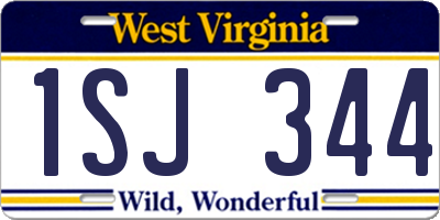 WV license plate 1SJ344