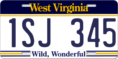 WV license plate 1SJ345
