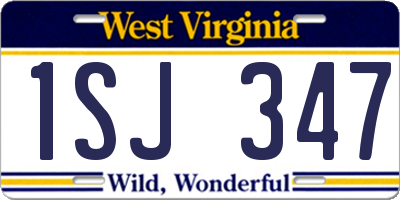 WV license plate 1SJ347