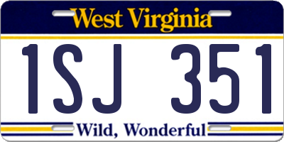 WV license plate 1SJ351