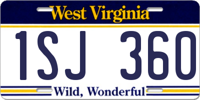 WV license plate 1SJ360