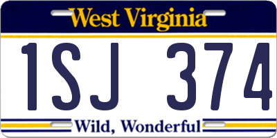 WV license plate 1SJ374