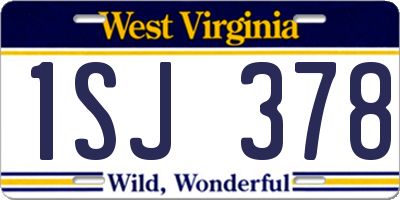 WV license plate 1SJ378