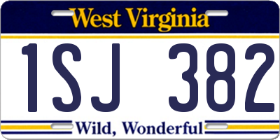 WV license plate 1SJ382
