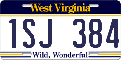WV license plate 1SJ384