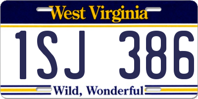 WV license plate 1SJ386