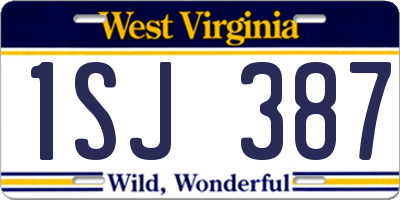 WV license plate 1SJ387