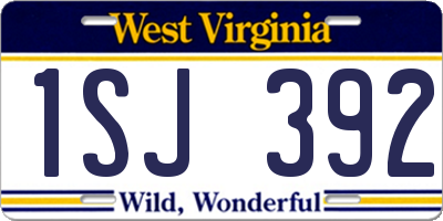 WV license plate 1SJ392
