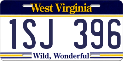 WV license plate 1SJ396