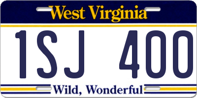 WV license plate 1SJ400