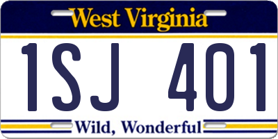 WV license plate 1SJ401