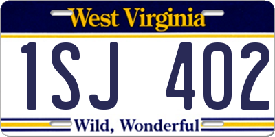 WV license plate 1SJ402