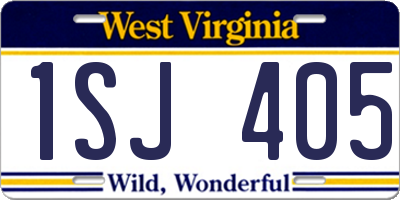 WV license plate 1SJ405