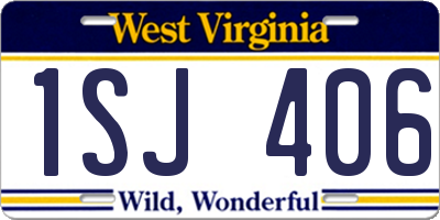 WV license plate 1SJ406