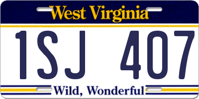 WV license plate 1SJ407
