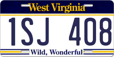 WV license plate 1SJ408