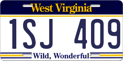 WV license plate 1SJ409