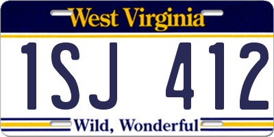 WV license plate 1SJ412