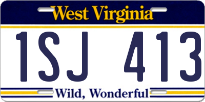 WV license plate 1SJ413