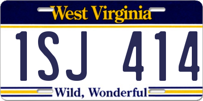 WV license plate 1SJ414
