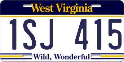 WV license plate 1SJ415