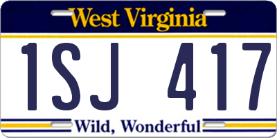 WV license plate 1SJ417