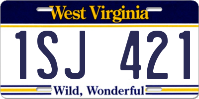 WV license plate 1SJ421