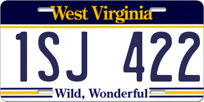 WV license plate 1SJ422