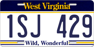WV license plate 1SJ429