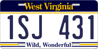 WV license plate 1SJ431