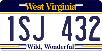 WV license plate 1SJ432