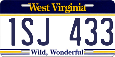 WV license plate 1SJ433