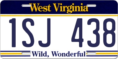 WV license plate 1SJ438