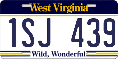 WV license plate 1SJ439