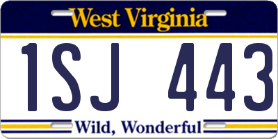 WV license plate 1SJ443