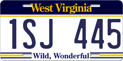 WV license plate 1SJ445
