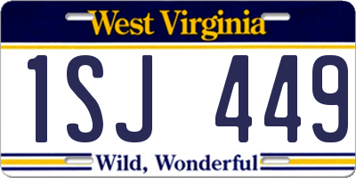 WV license plate 1SJ449