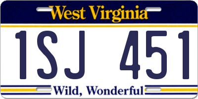 WV license plate 1SJ451