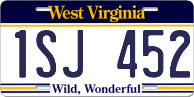 WV license plate 1SJ452