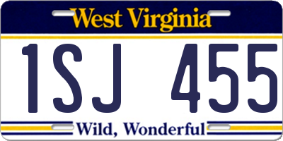 WV license plate 1SJ455